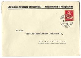 1938 Brief Schweizerische Vereinigung für Sozialpolitik Bern