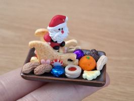 Handmade Weihnachtsmann Schlitten mit Kekse, auch für Maileg