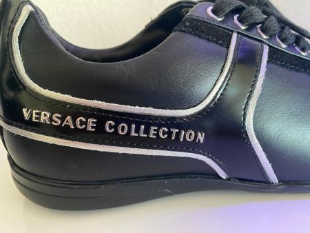 Versace collection en cuir NOIR-ARGENT T43 Prix réduit -77%