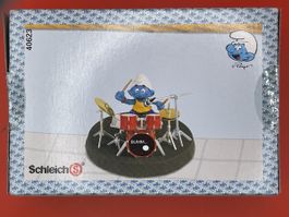 Schleich 40623 Schlagzeuger Schlumpf – Box offen, Inhalt NEU