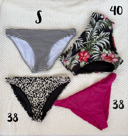 6 Stk. Bikini Unterteile und Oberteile gemischt Grösse S-XL