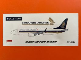 JC Wings 1:200 Singapore Airlines B 737-8MAX 9V-MBN Metall
