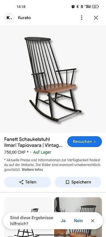 Sessel: Vintage Schaukelstuhl MCM Design – Gebraucht aus Winterthur von style-and-design.zrh 8