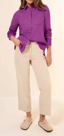 Cecil Camicette: Cecil Leinen Pulli Bluse Hemdbluse XXL Leinen 44 46 Violett – Nuovo e nell'imballaggio originale da Suhr venduto da OhLola 4