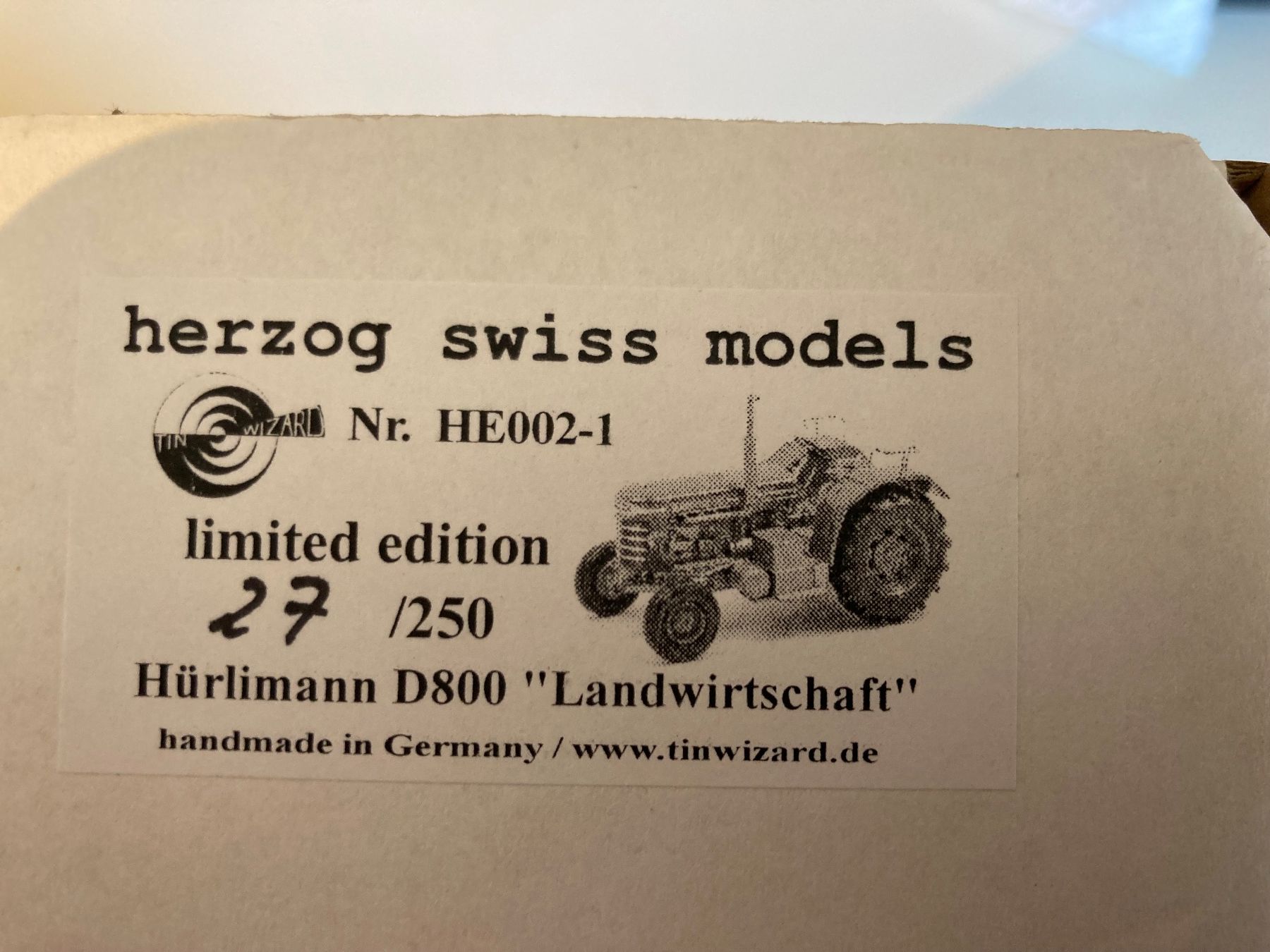 Kit di modellismo & Modellini statici: Hürlimann D800 Modell – Nuovo e nell'imballaggio originale da Lommiswil venduto da Hosi88 6