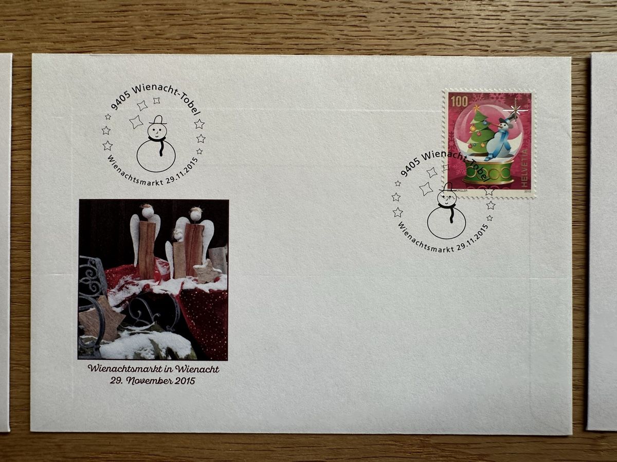 Tutti i francobolli: Schweiz - 3 FDC + 2 Postkarten 2015-2016 – Usato da Schmitten / FR venduto da Samsara169 6