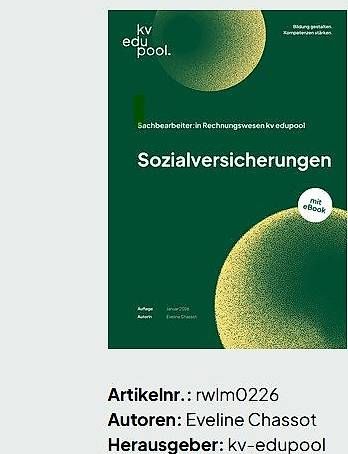 Libri: Sozialversicherungen,  Rechnungswesen – Nuovo e nell'imballaggio originale da Biglen venduto da AAA-DING-DONG
