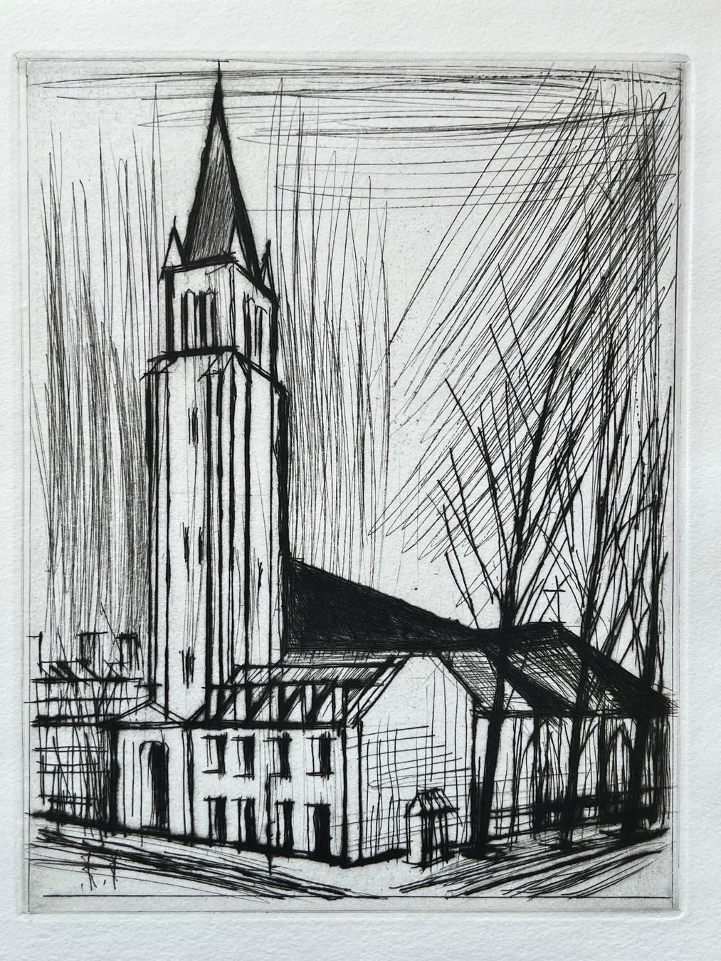 Dipinti: Bernard Buffet, Originalradierung Neujahrsblatt 1970 – Usato da Adliswil venduto da bilderboerse-zuerich 2
