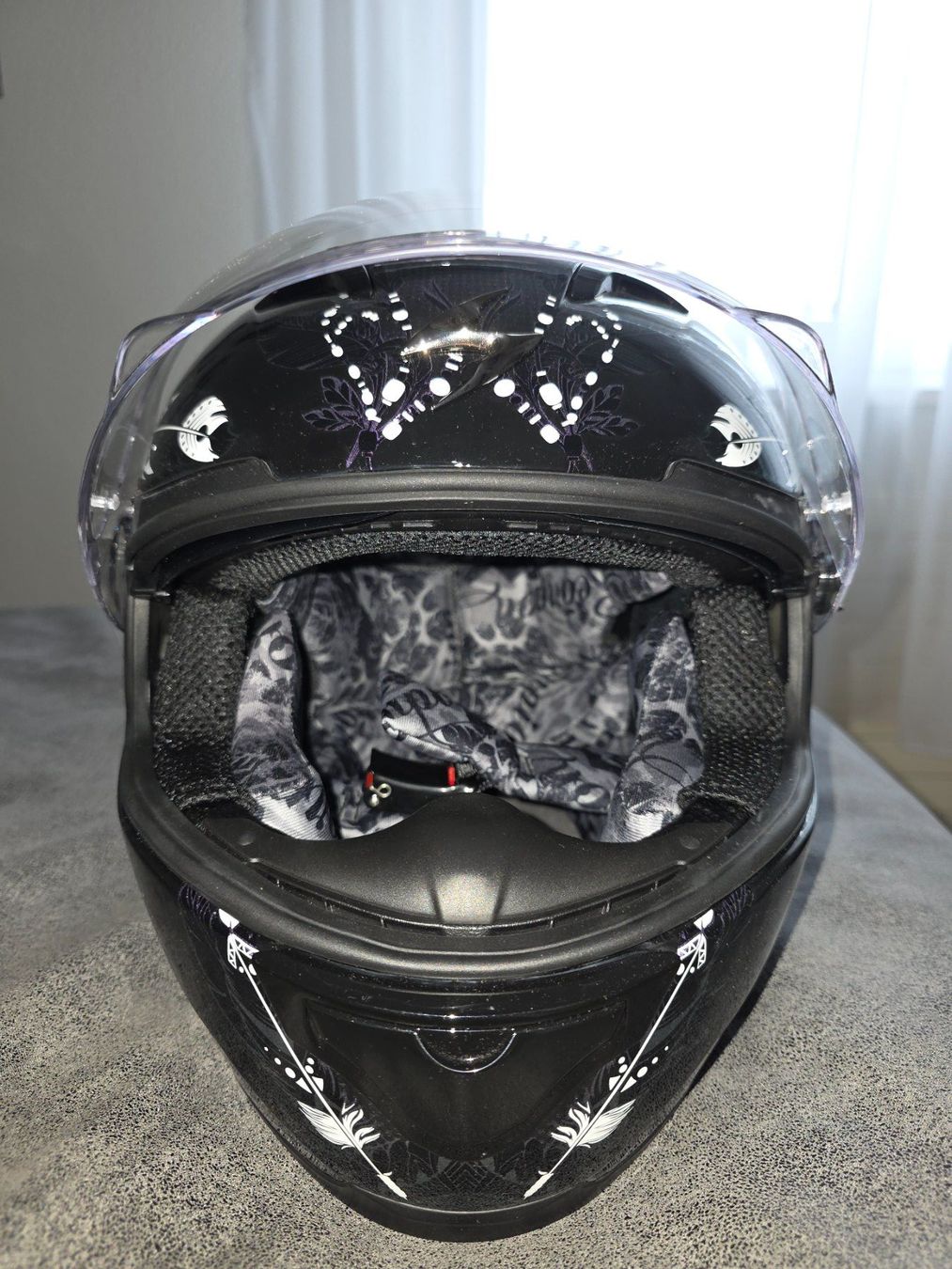 Caschi & visiere: Scorpion EXO Motorradhelm, Schwarz/Lila, unfallfrei – Usato da Stein AG venduto da eMODy 6