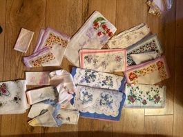 50 Stück neu & alt Damen Taschentücher Konvolut gemischt o
