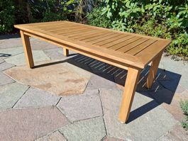 Loungetisch Teak – Vollholz 120 x 60 cm - sieht aus wie neu