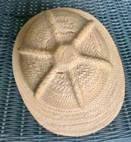 Superbe chapeau de paille style casquette coloniale moulures