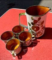 Superbe set pot et 4 tasses BOCH Argenteuil vintage 1960