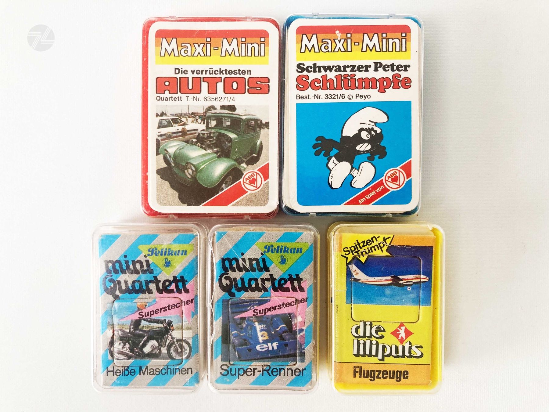 Giochi: Maxi-Mini + Mini Quartett + die Liliputs - Autos Schlümpfe – Usato da Wetzikon ZH venduto da cyan74
