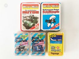 Maxi-Mini + Mini Quartett + die Liliputs - Autos Schlümpfe