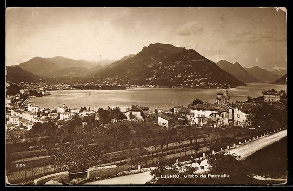 Cartoline postali: AK Lugano, Visto da Pazzallo – Usato da Berlin venduto da bartko-reher