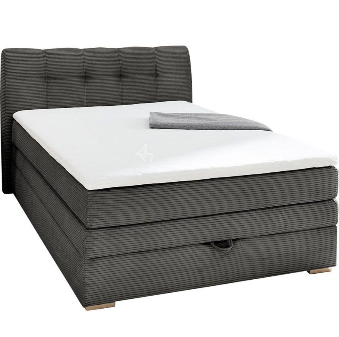 Letti: Boxspringbett mit Stauraum 140x200cm grau mit Topper – Usato da Burgdorf venduto da jan_z8ty 1
