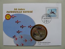 2014 Numisbrief "30 Jahre" 50 Jahre Patrouille Suisse
