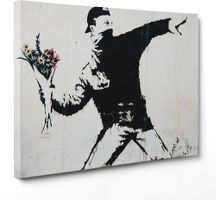 Banksy " Il lanciatore di fiori “ 70x50 Street art‪