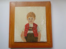 GEMÄLDE APPENZELLER BUB SIGN E.ZELLWEGER BAUERNMALEREI