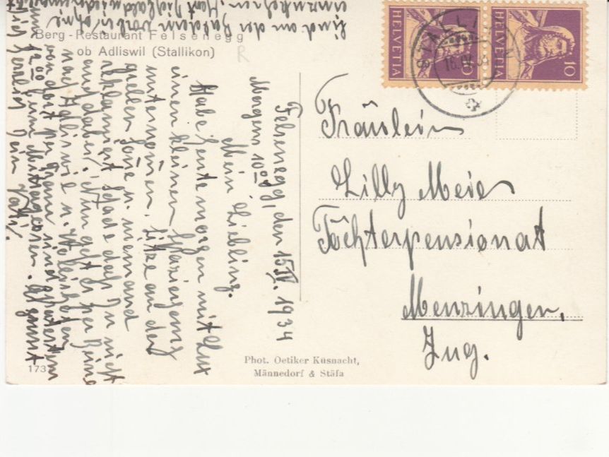 Cartoline postali: Felsenegg 1934 – Usato da Bürglen TG venduto da StampGraf 1