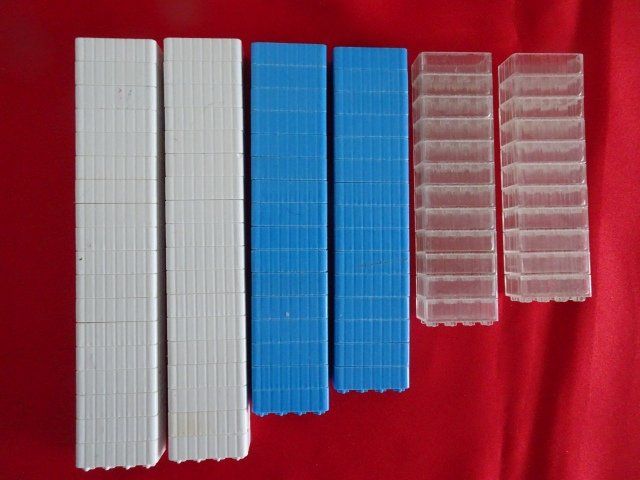 Kit di costruzioni: Bausteine  weiss, blau, transparent. Kunststoff – Usato da Berikon venduto da Splendida43 1