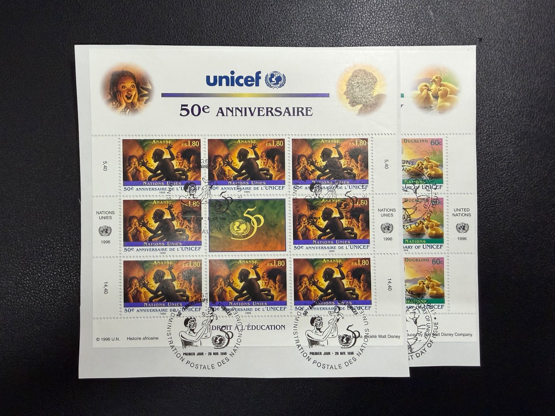 Tutti i francobolli: UNO Genf 1996 Kleinbogen FDC Ausschnitte – Usato da oberrüti venduto da jeanmei
