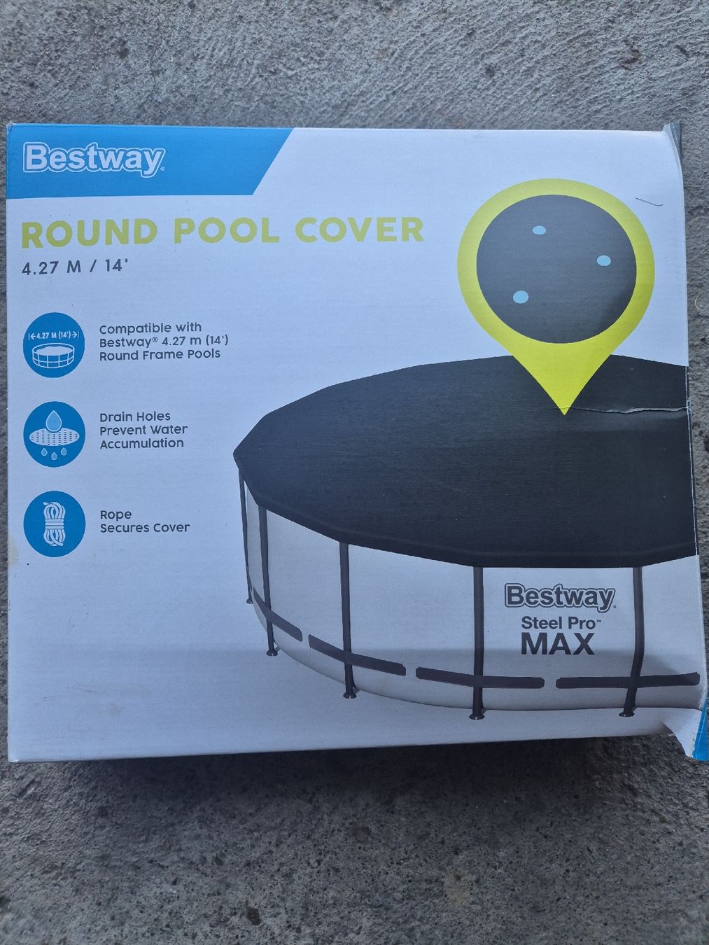 Bestway Piscine: Poolabdeckung Bestway rund Durchmesser 4.27 m  – Usato da Oftringen venduto da MyTr87