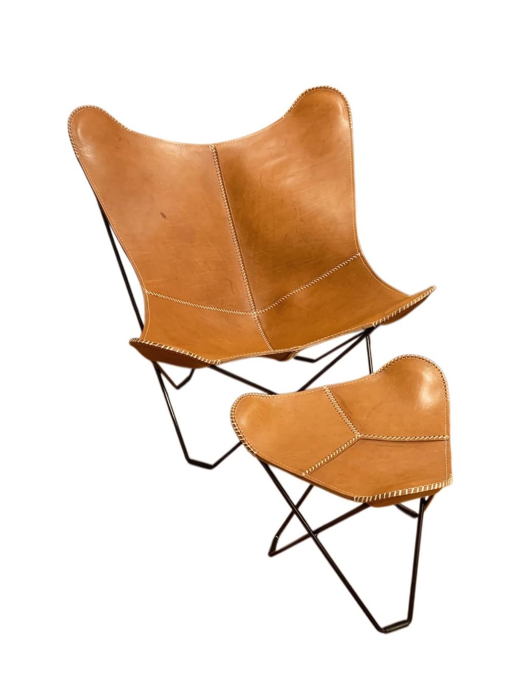 Sessel: Poltrona Butterfly - BKF Tan + poggiapiedi – Neu und originalverpackt aus Arbedo von patagonialeatherrugs 2
