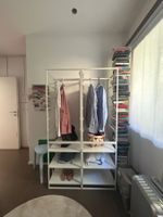 Armadio componibile bianco metallo con ripiani e barra ap...