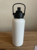Edelstahl Trinkflasche Weiss 1000ml