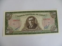 Chile, 1962-75, 50 Escudos, P-140b, CRISP a, Wie Neu