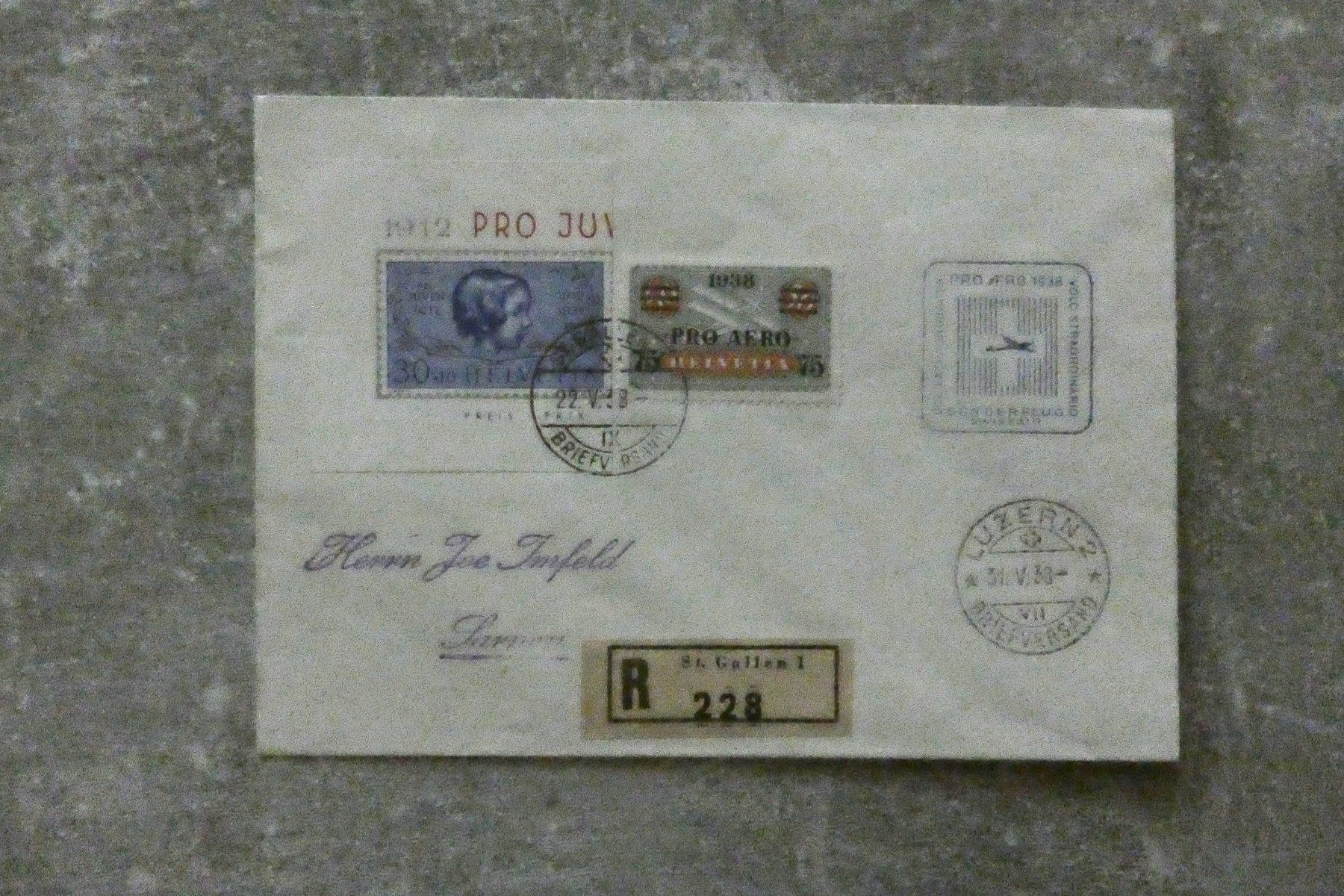 Tutti i francobolli: Pro Aero Sonderflug 22.5.1938, SF 38.1 e – Usato da Niederglatt ZH venduto da Fischer_stamps