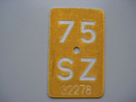 Original altes Mofa Schild Nummer 75 SZ Rarität!