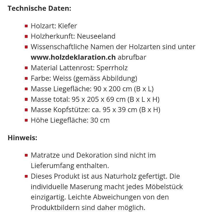 Lits: Neues Bettgestell, originalverpackt 90x200 – D'occasion à St. Gallen par reb_955g 2