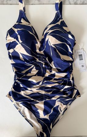 TRIUMPH, Badekleid SUMMER ALLURE, Gr. 44E, Dunkelblau/Weiss