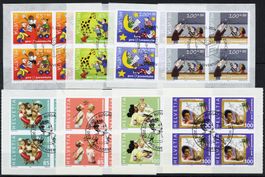 Pro Juventute Serien 2004-2005, im Viererblock, ET-Stempel