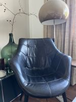 Schöner Leder Stuhl/ Sessel aus braun-schwarzem Büffelleder