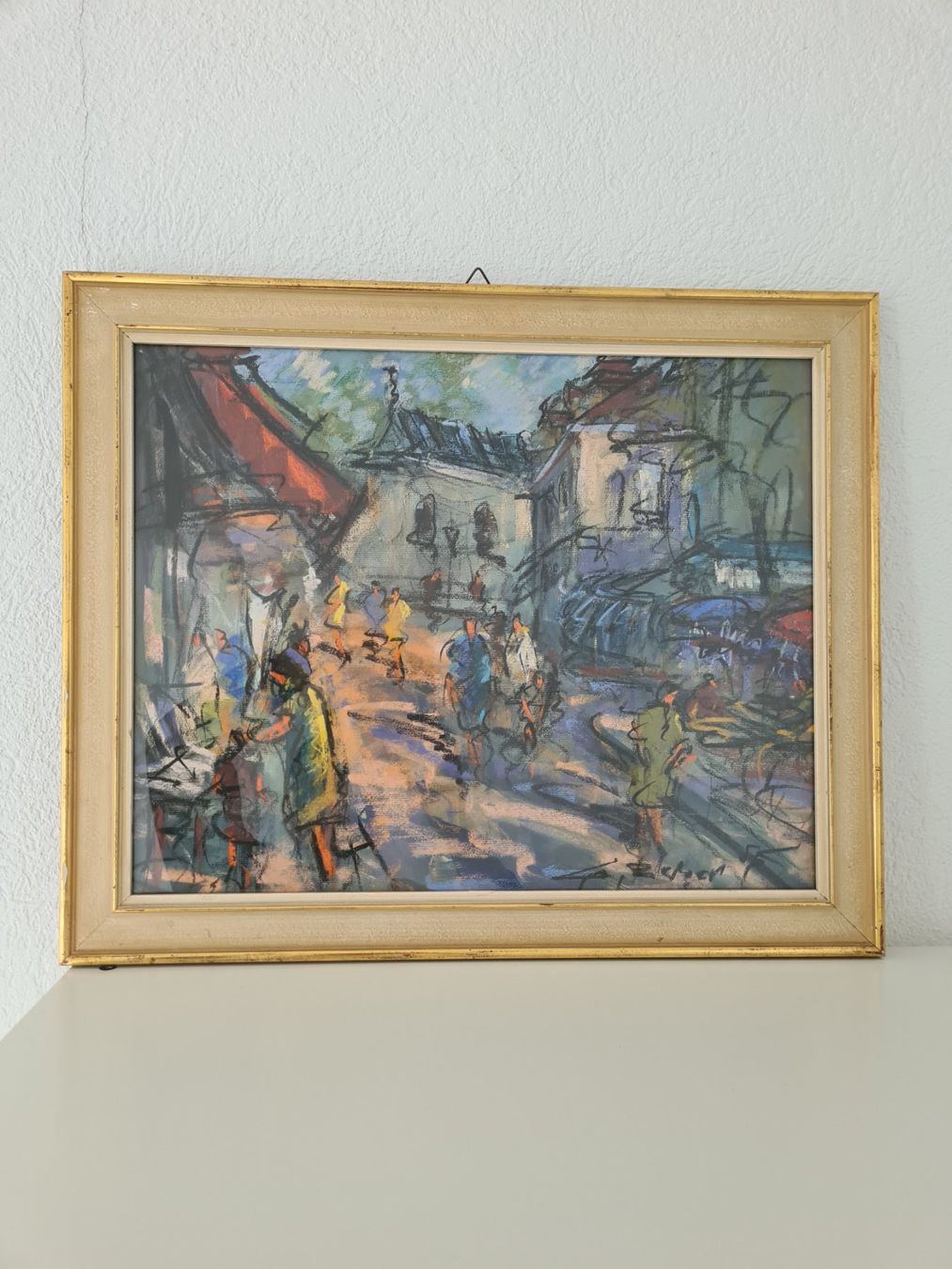 Gemälde: Tableau Rue Animée Signé "CURT Georg BECKER" Encadré – Gebraucht aus Monthey von 187-zeroo 7