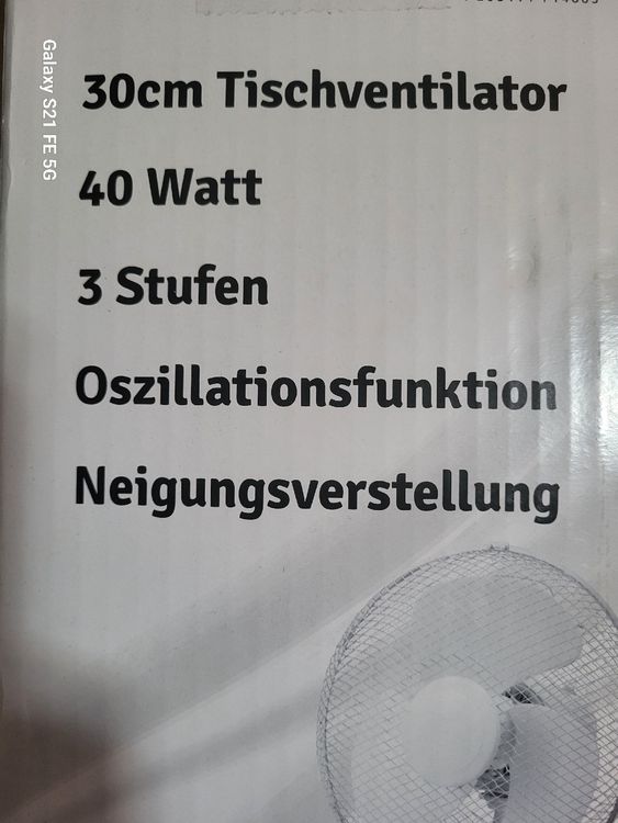 Ventilatori: tischventilator neu! – Nuovo e nell'imballaggio originale da Duggingen venduto da tamola67 1