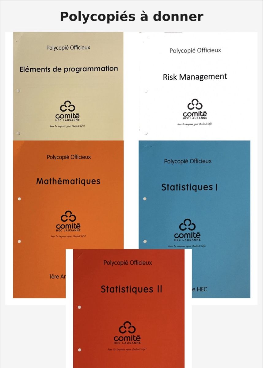 Libri: Polycopiés HEC Lausanne – Nuovo (secondo la descrizione) da Renens VD venduto da Maxime.C