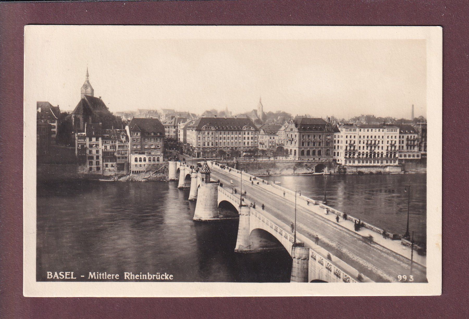 Ansichtskarten: BASEL - Mittlere Rheinbrücke – Gebraucht aus Pully von nicecards
