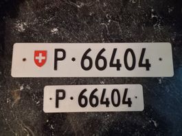 2x Nummernschild PTT Post ausrangiert 66404