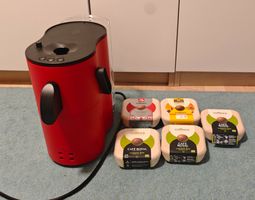 CoffeeB Globe Kaffeemaschine (Rot) + 5 Packungen Coffee Ball