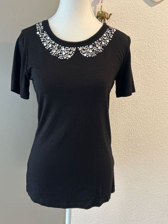 T-Shirt schwarz mit Strasssteinen von by amy vermont Gr. 36