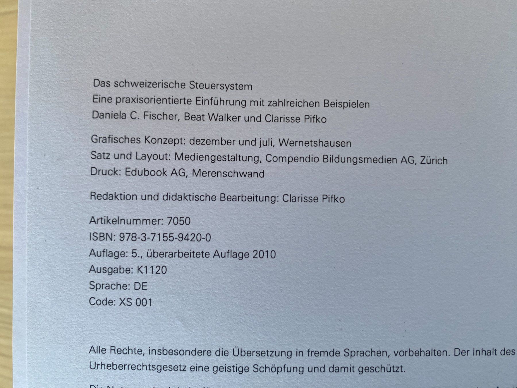 Bücher: Das schweizerische Steuersystem Compendio – Gebraucht aus Einigen von Seeland2ndHand 1