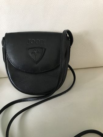 Joop! kleine Vintage Umhängetasche, Leder, schwarz,