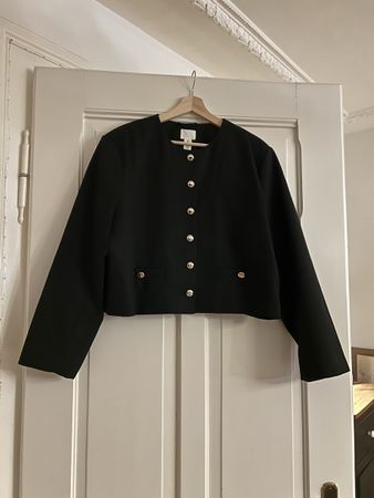 Schwarze Jacke, wie 80s Schnitt, Gr. L, wie neu!