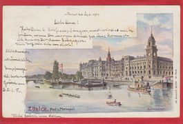 ZÜRICH POST UND METROPOL, BAUSCHÄNZLI 1901