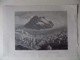 Aletsch-Gletscher Kanton Wallis Stahlstich Huber